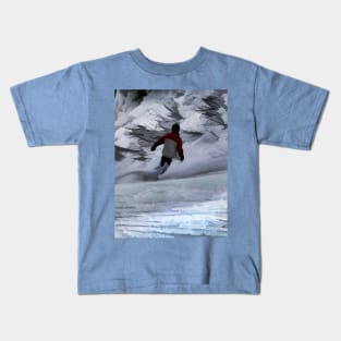 Snowboarder "Carving the Mountain" Winter Sports Kids T-Shirt